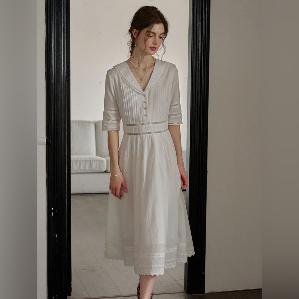 Elegant White Midi Dress
